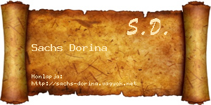 Sachs Dorina névjegykártya